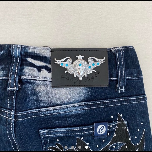 Crazy Age rhinestone low rise jeans - Picture 2 of 4